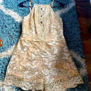 Gold and Nude Sequin Romper